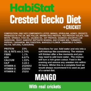 HABISTAT CRESTED GECKO DIET MANGO AND CRICKET 40G